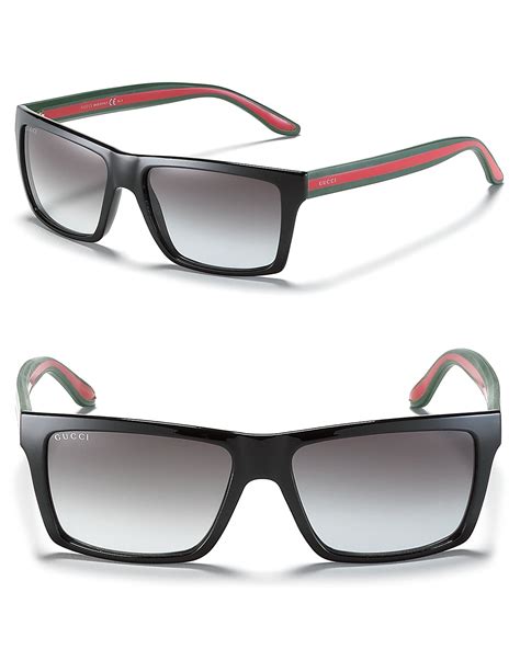 gucci square black sunglasses|gucci black rectangular sunglasses.